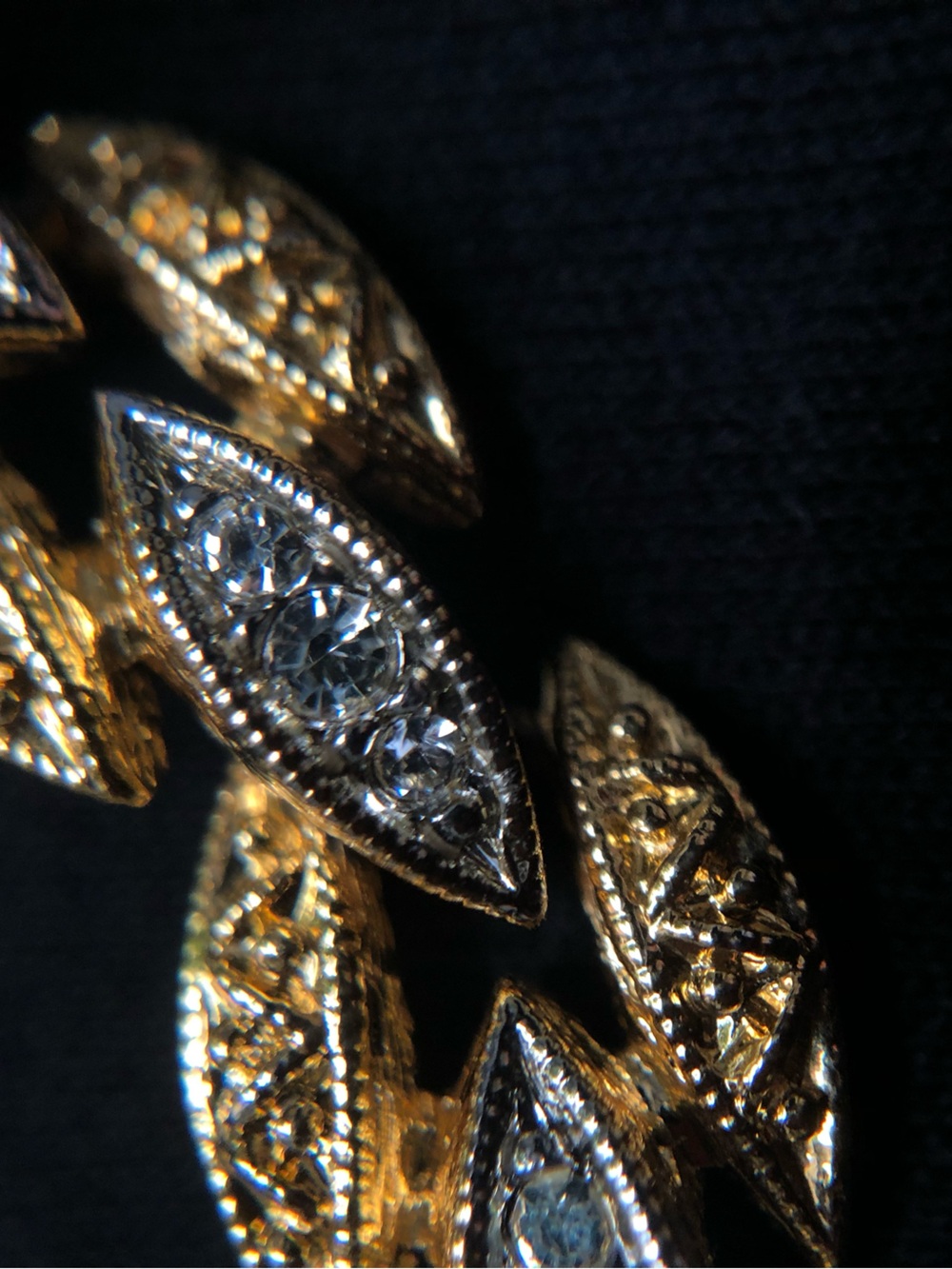 Gold and Silver Two-Tone Rhinestone link Necklace - Picture 2 of 5